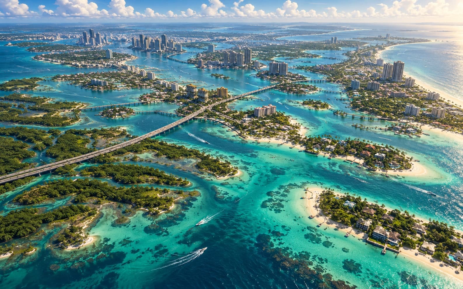 Illustration originale d’une côte tropicale, créée pour l’ambiance de VIème DISTRICT